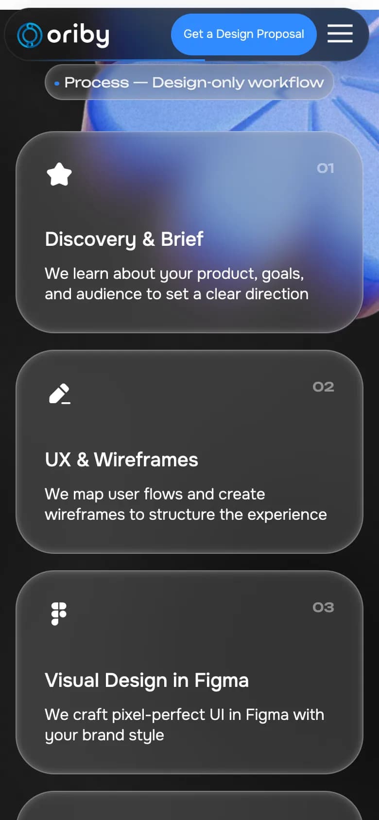 Process steps stack vertically